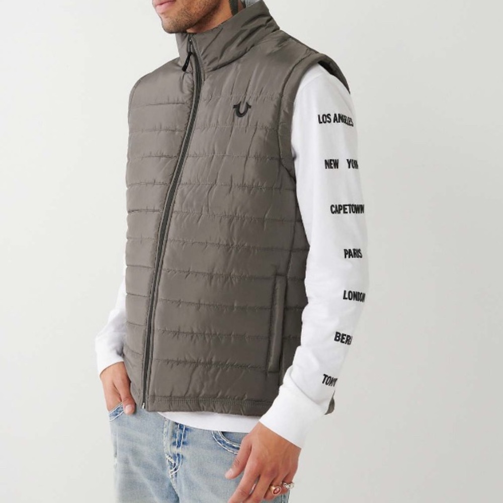 Men's Gray Puffer Vest by True Religion
